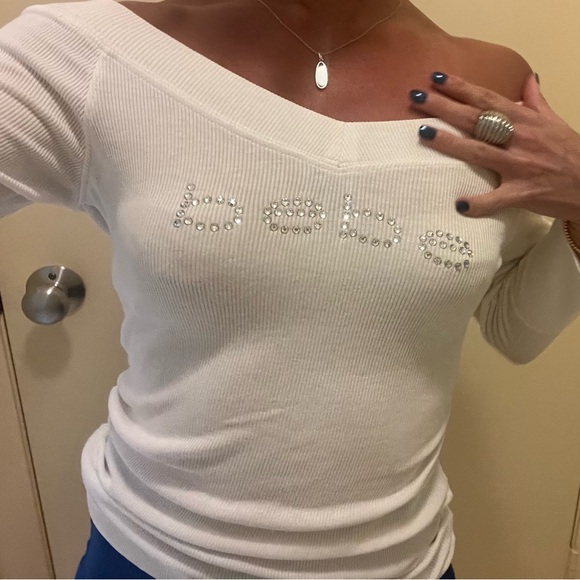bebe off the shoulder top y2k - Picture 1 of 3